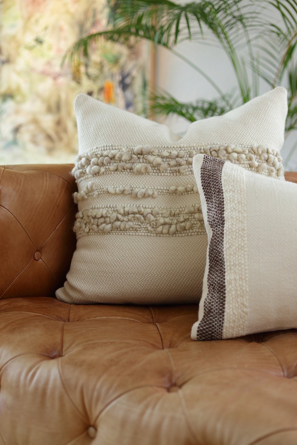 Bubble Textured Merino Wool Boho Pillow - Image 8