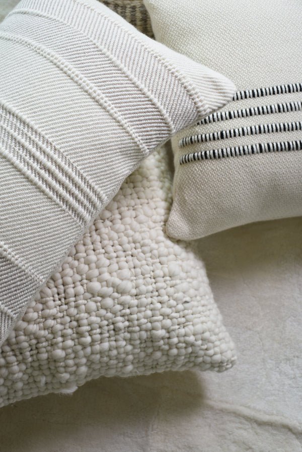 Desert Grey Natural Wool Throw Pillow - Image 3