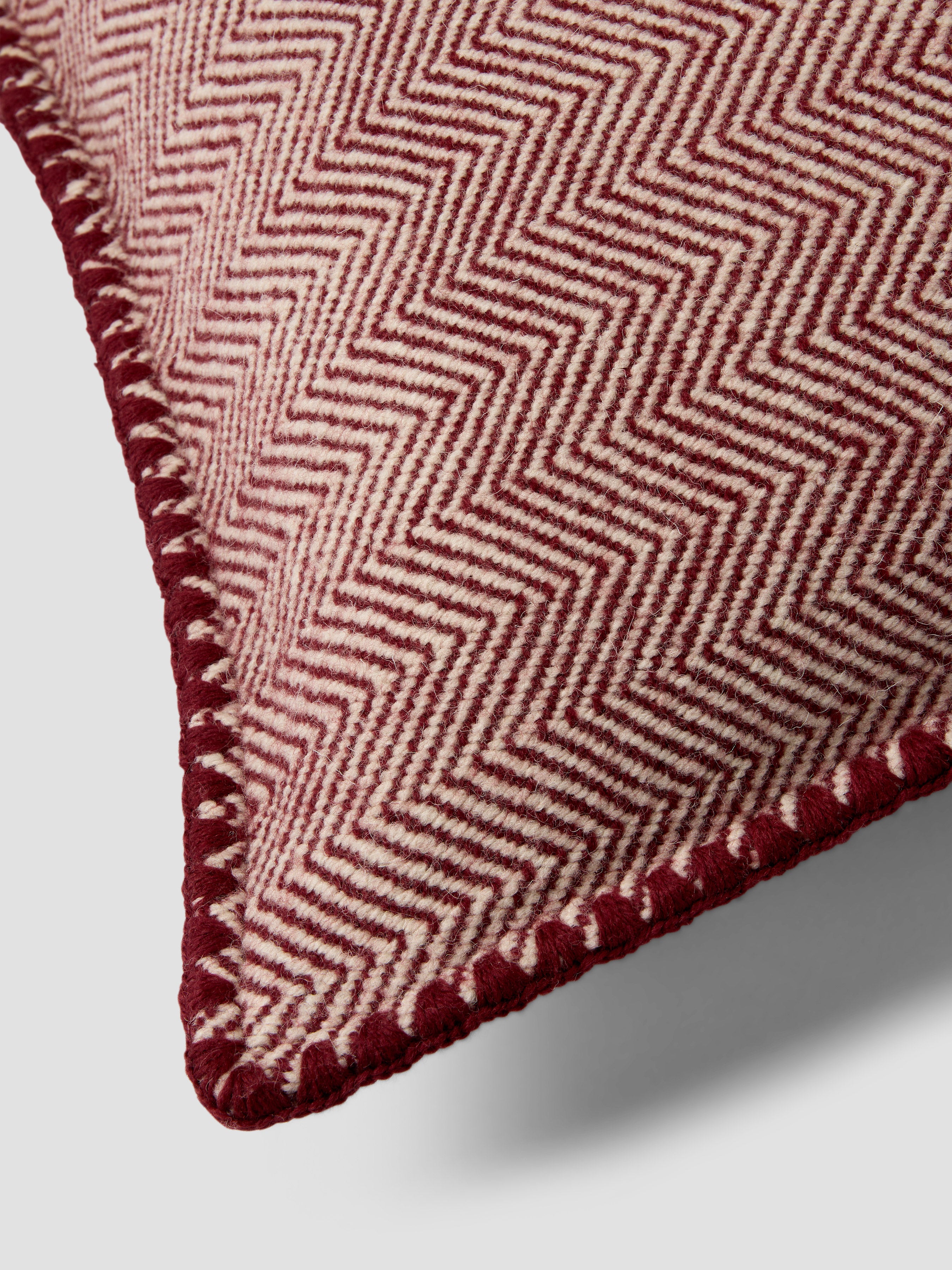 Rhubarb Herringbone Wool Square Cushion Cover - 20 x 20 in - Image 2