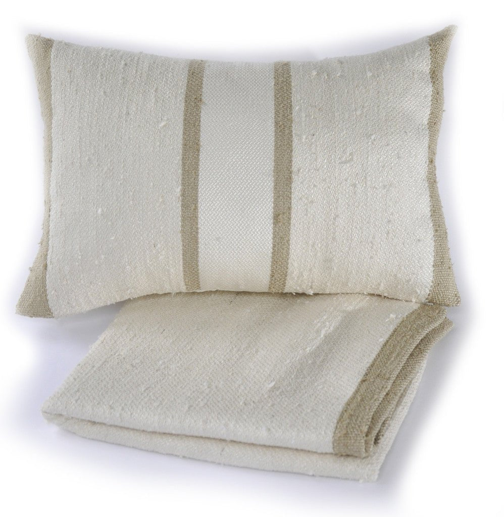 Natural Striped Linen Pillow - Image 3