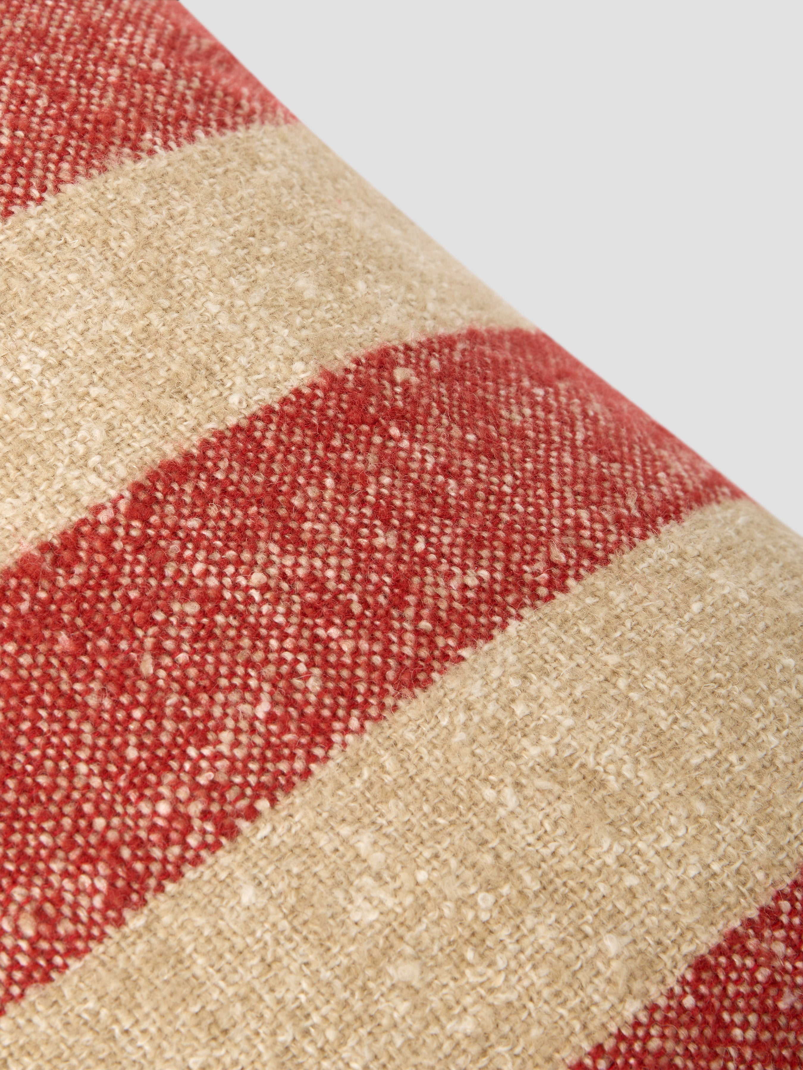 Sandstone Red & Oatmeal Wide Stripe Rectangle Cushion Cover - 16 x 24 in - Image 2