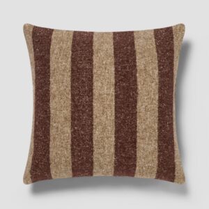 Mocha & Oatmeal Wide Stripe Square Cushion Cover - 20 x 20 in